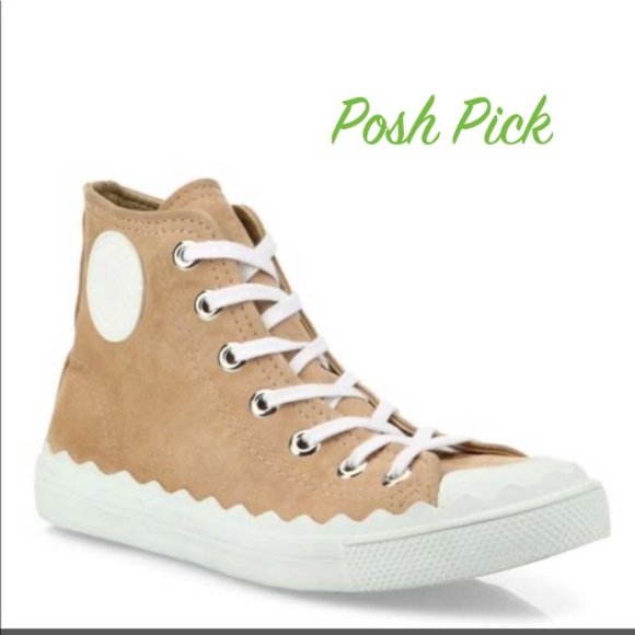 Chloe Shoes - Chloe suede Lauren high top sneakers 41, host pick